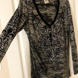 Embellished long sleeve top